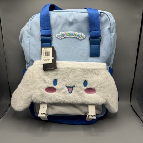 Cinnamoroll Fluffy Pocket Blue Rectangular Backpack NEW main image 4